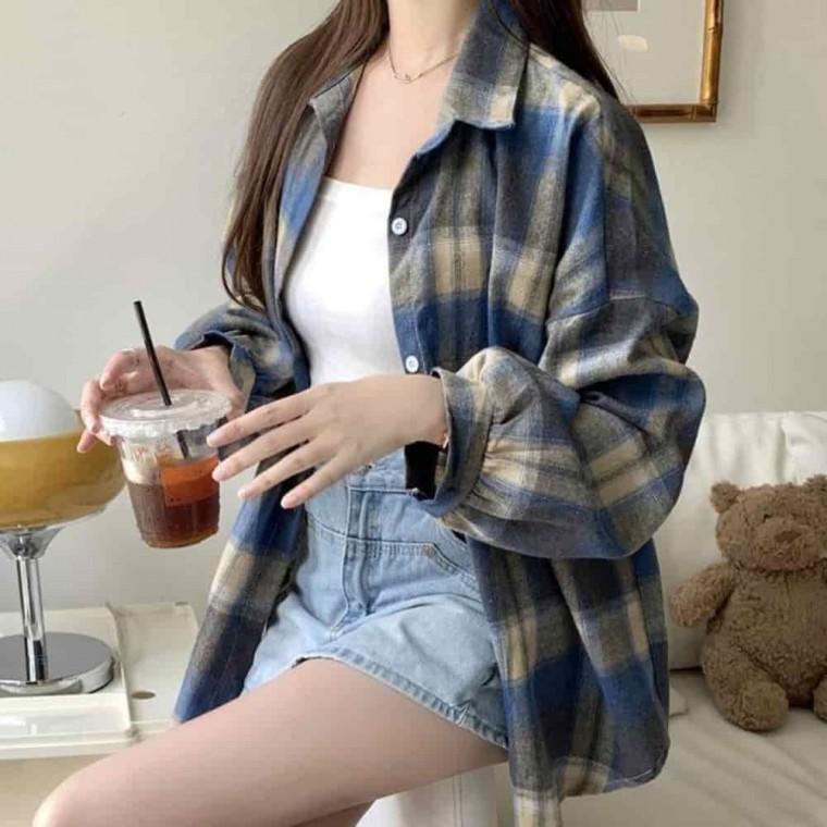 체크 오버핏 셔츠 오버핏체크셔츠 여성남방셔츠 박시한셔츠 여성난방 오버핏체크남방