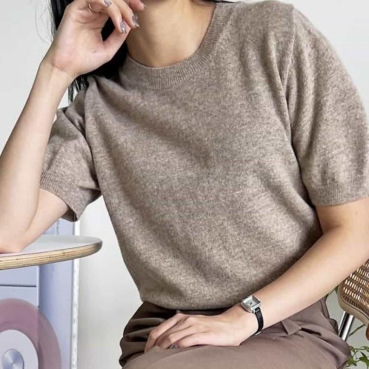 여자캐시미어반팔니트 여성니트반팔 여성오피스룩 여름니트코디