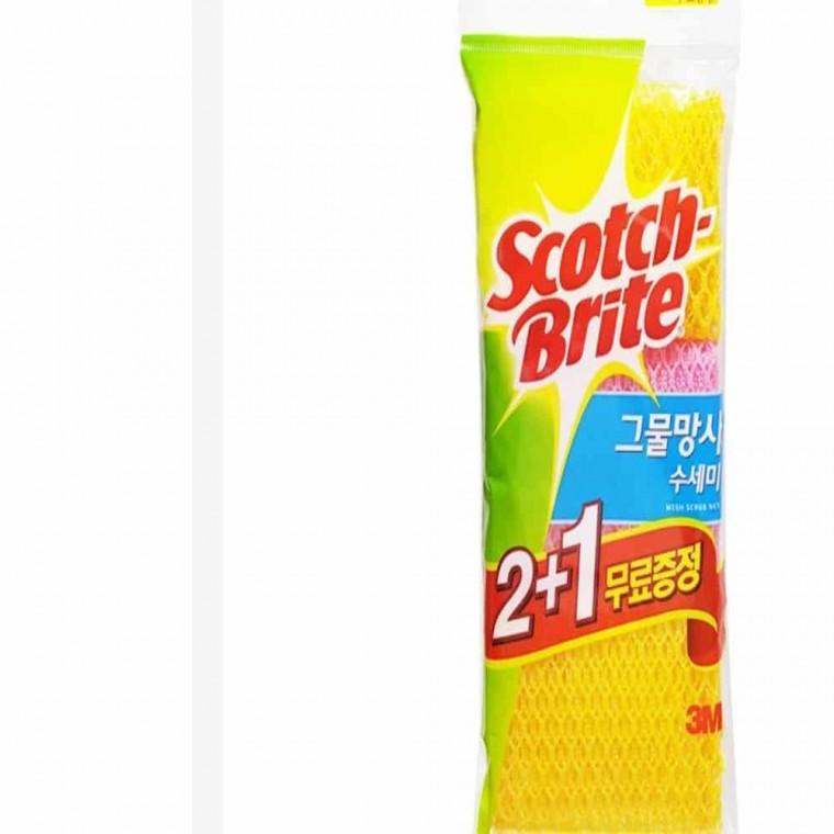 망사수세미 (2+1) 씽크대수세미 청소수세미 후라이팬수세미 냄비수세미 주방수세미 프라이팬수세미 설겆이