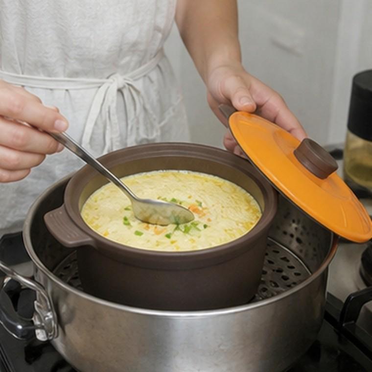 실리콘 계란찜용기 뚜껑 포함 원형 찜기 계란찜 조리 주방 조리용