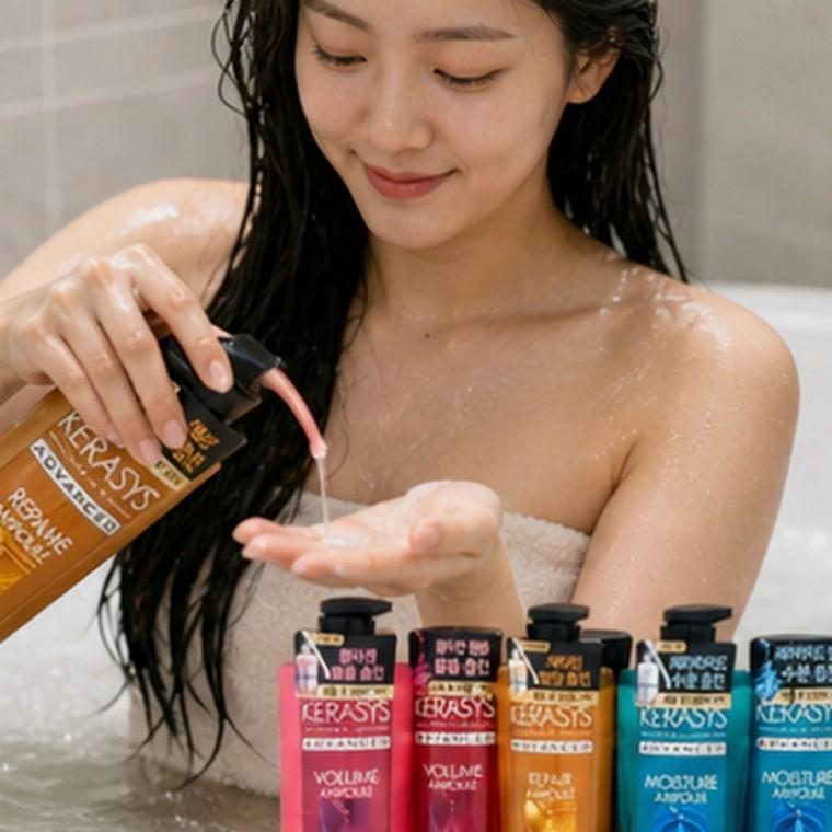 볼륨 앰플 샴푸 600ml 손상 모발 트리트먼트 케어