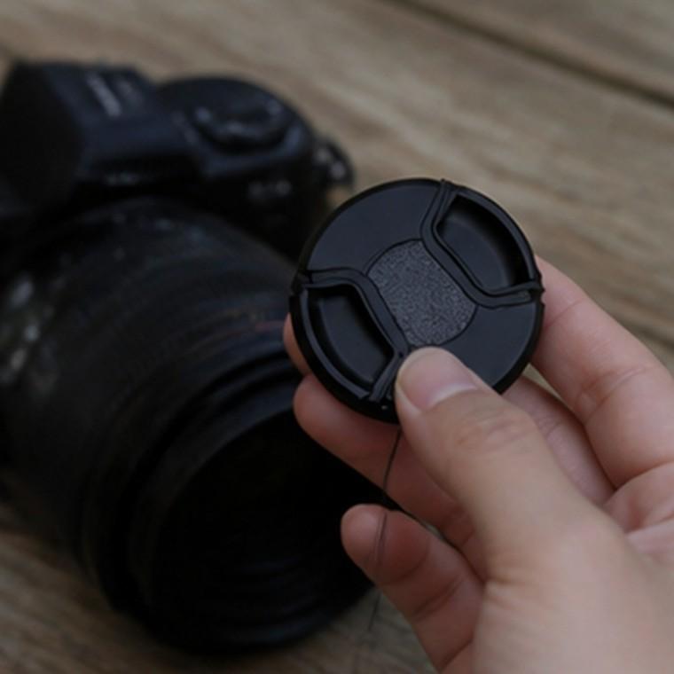 52mm 렌즈캡 커버 DSLR 미러리스 카메라 렌즈 보호 분실방지끈 포함