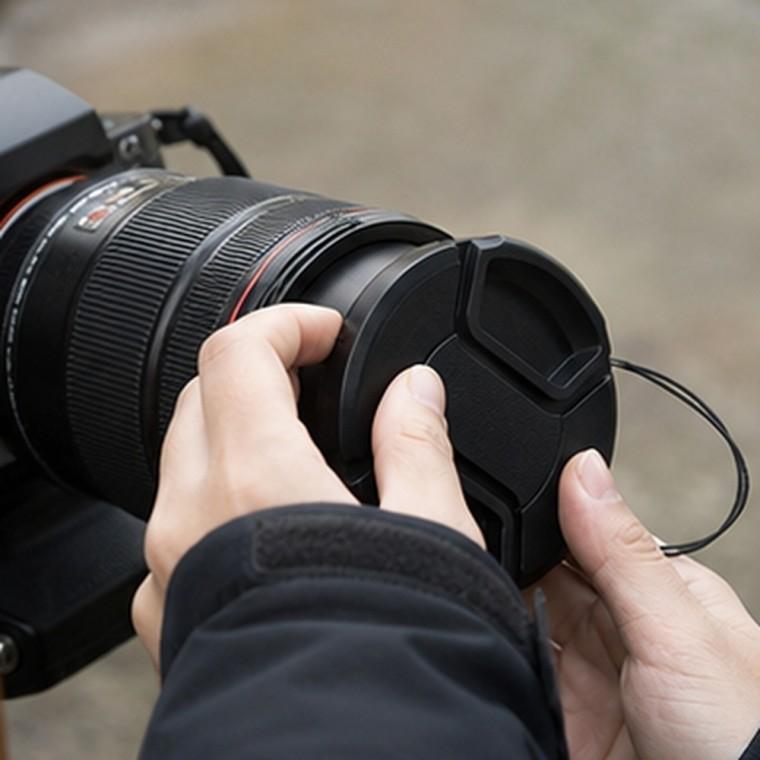 62mm 스냅온 카메라 렌즈캡 분실방지끈 포함 렌즈 보호 먼지 차단 오염 방지