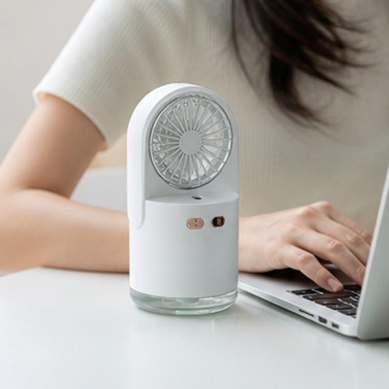 3in1 가습기 선풍기 무드등 저소음 3단 풍량조절 USB 책상 위