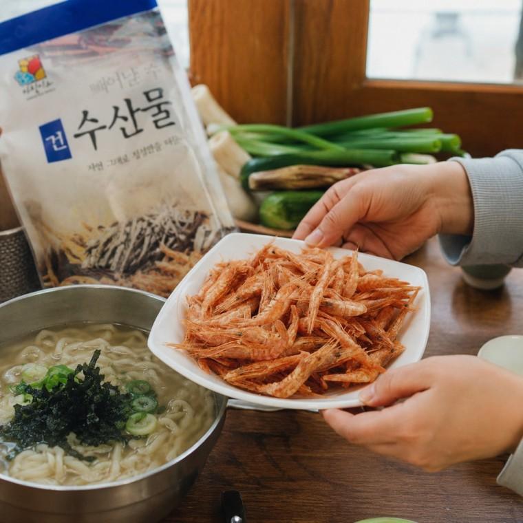 수염새우 건새우 국물용 1kg 선분홍색 칼국수 해물탕 육수용 매운탕