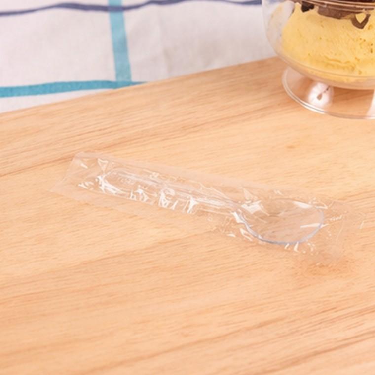 투명 개별포장 C형 아이스크림 스푼 8 5cm 1000개