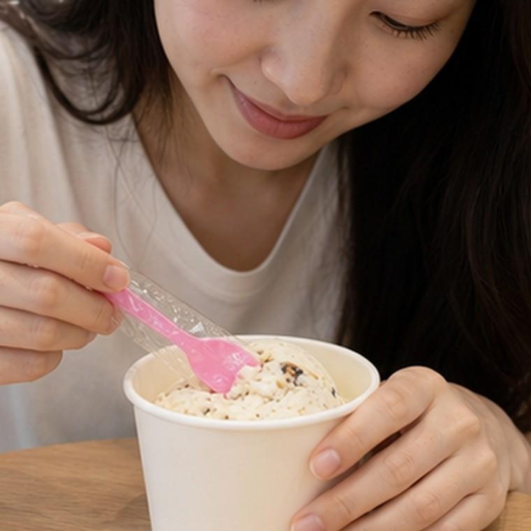 개별포장 분홍 12cm 아이스크림 스푼 500개 위생 보관용