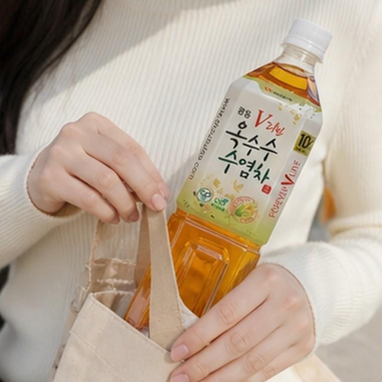 옥수수수염차 1.5L 주황색 투명병 PET병 차 음용 병음료 일상용