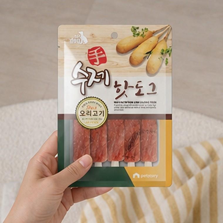 수제 숯불향 오리고기 반려동물 간식 핫도그 100g 5개입 저지방 고단백