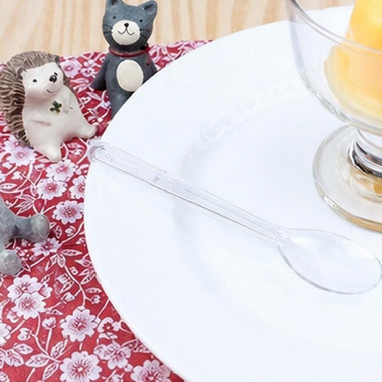 투명 아이스크림 스푼 대 12.5cm 4cm 2.6cm 디저트 서빙용