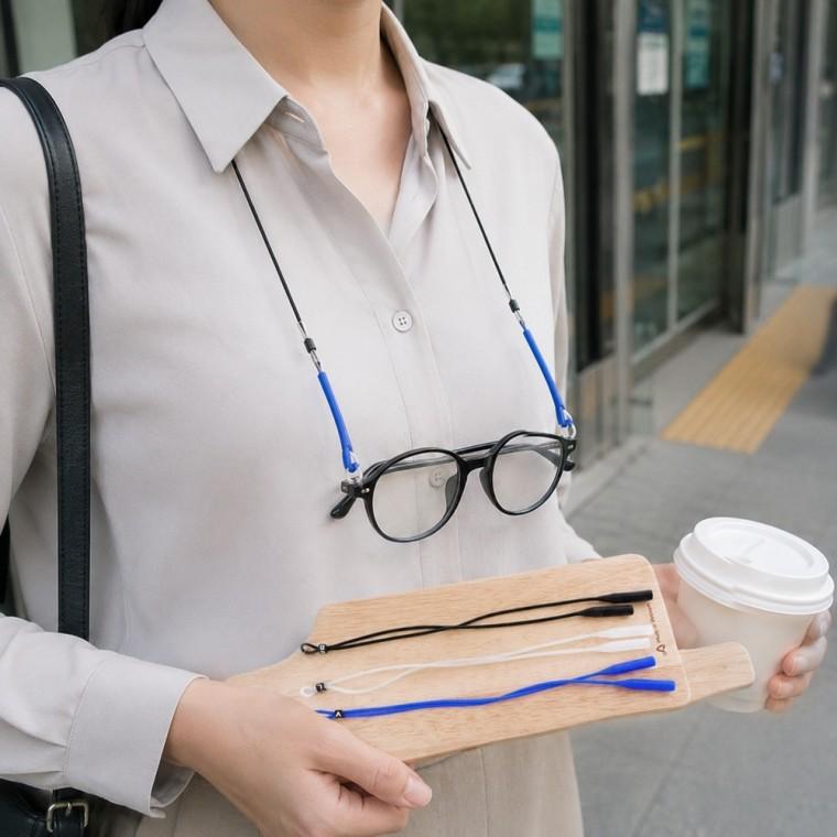 실리콘 안경줄 분실방지 길이조절 목걸이형 26cm 안경 선글라스 스포츠고글
