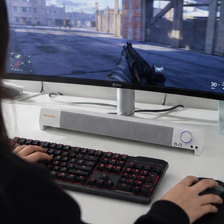 사운드바 스피커 USB 전원 6W 블루 LED 전면 철제그릴 데스크톱용