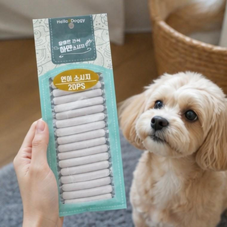 하얀소시지 연어 강아지간식 촉촉한 부드러운 간편급여 20PS 180g