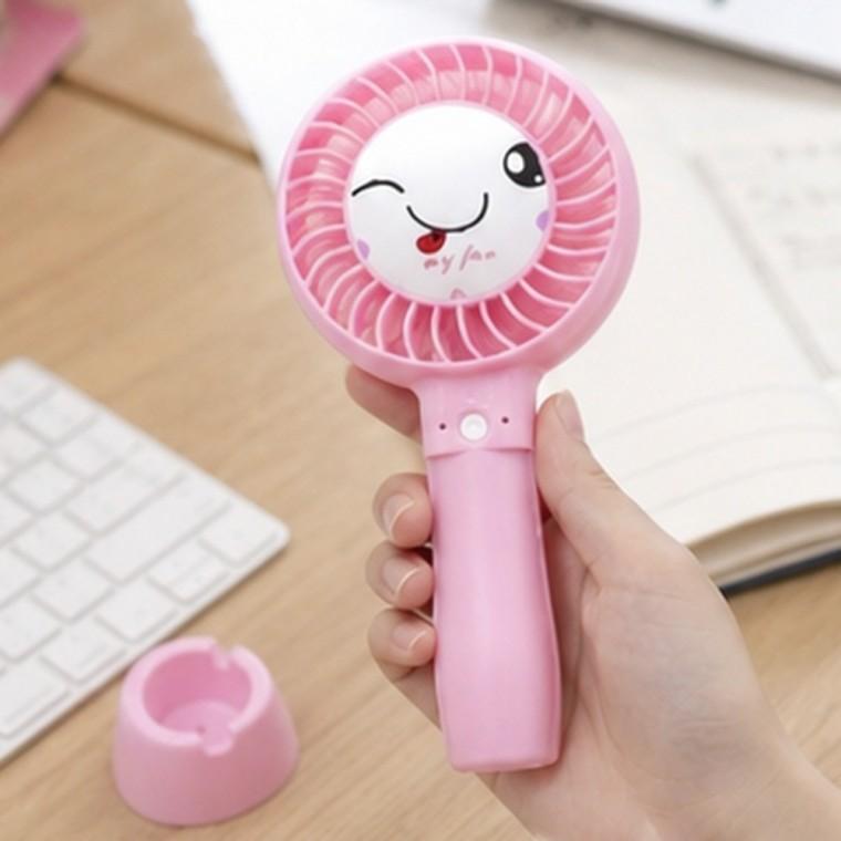 USB 휴대용 미니선풍기 배터리 겸용 3단 풍량 탁상용 스탠드 실내 사용