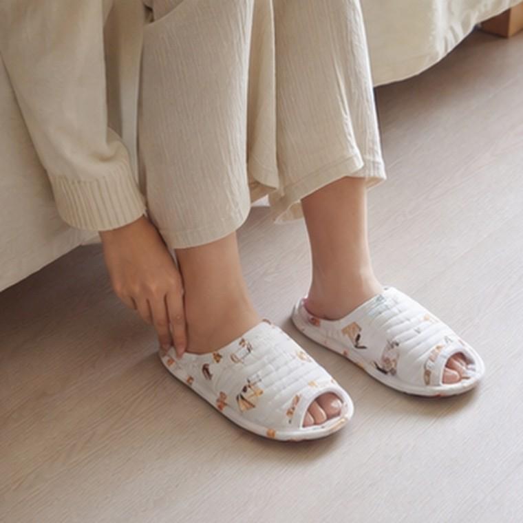 면 퀼트 누빔 미끄럼방지 실내화 거실 사무실 병원용 세탁기 가능