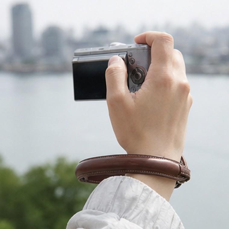 디지털카메라 부드러운 소가죽 손목 스트랩 추락 분실방지 조절밴드