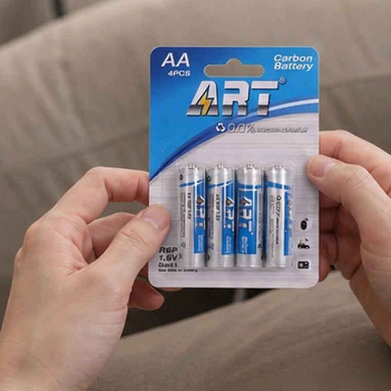 AA AAA 카본 건전지 4입 카드포장 AA AAA 규격 전원공급용