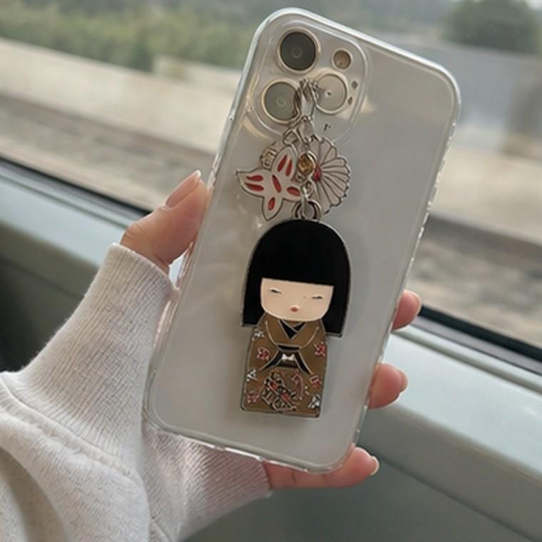 진정한 친구 캐릭터 핸드폰줄 꽃 참장식 인형형 휴대폰줄 목걸이 스트랩