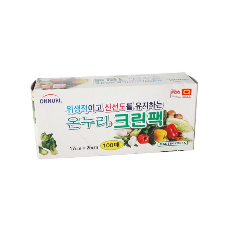 온누리 크린팩100매 미니17x25 위생비닐팩 일회용팩 크린벡 위생 비닐봉지 위생팩