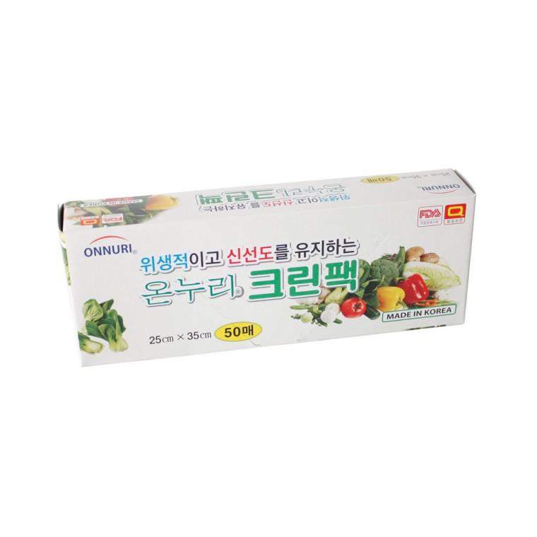 온누리 크린팩 50매 25x35cm 위생비닐팩 일회용팩 크린벡 위생 비닐봉지 위생팩