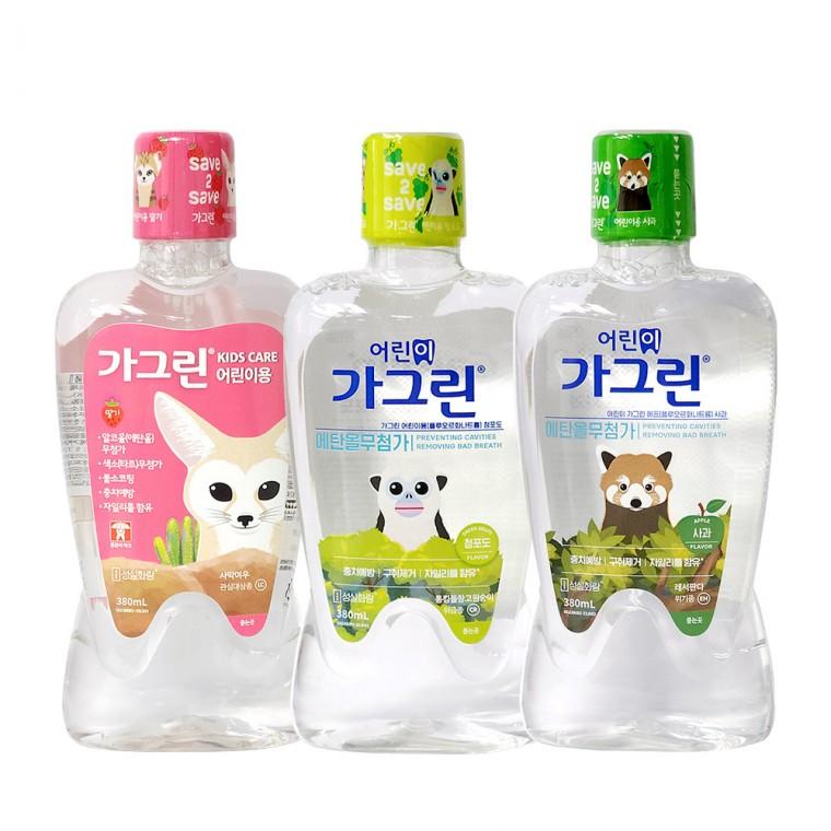 어린이 가그린 380ml 딸기 청포도 사과