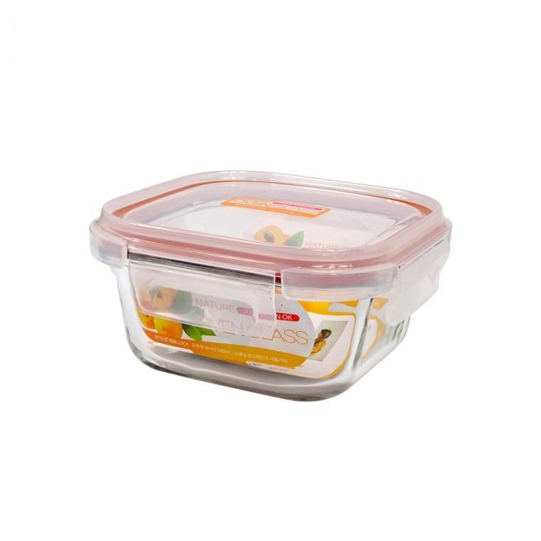 뉴오븐글라스 정사각 520ml/밀폐용기/내열유리/오븐용기/전자레인지