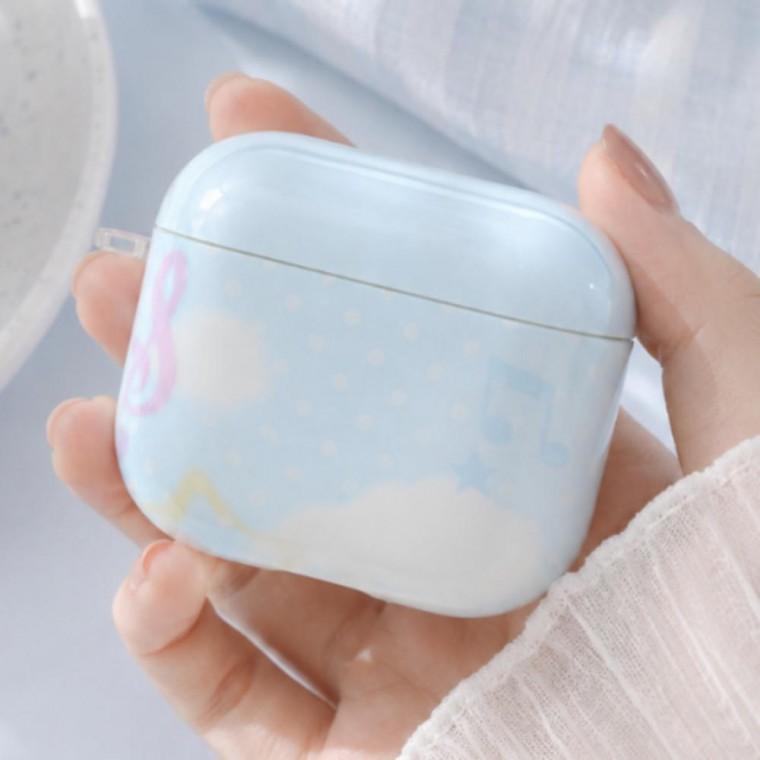 커버 음표 이어폰 자체제작 무선 젤리 하드 보호 케이스 블루