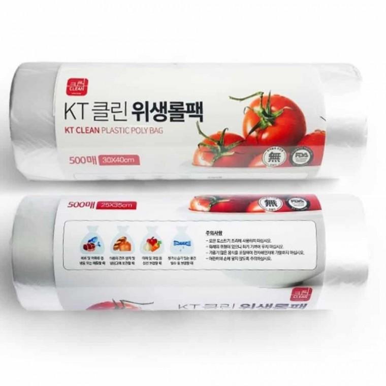 위생롤팩 500매 (30x40) 중 위생팩 야채봉투 롤비닐봉투 비닐롤백 주방봉지