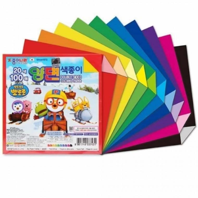 100매 양면색종이 (낱개) 학색종이 종이접기색종이 종이접기재료 종이접기종이 유치원색종이