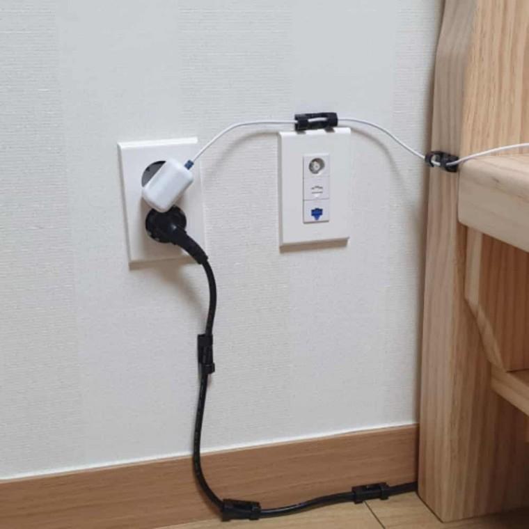선정리 클립 블랙 (대) 책상선정리 배선정리 전선클립 사무실선정리 케이블정리클립