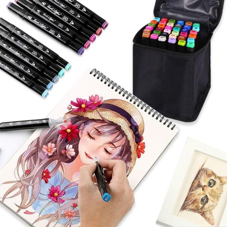 36색 마카펜 디자인 마카세트 미술 드로잉펜 마커펜 그림 그리기 애니메이션용 도구 용품
