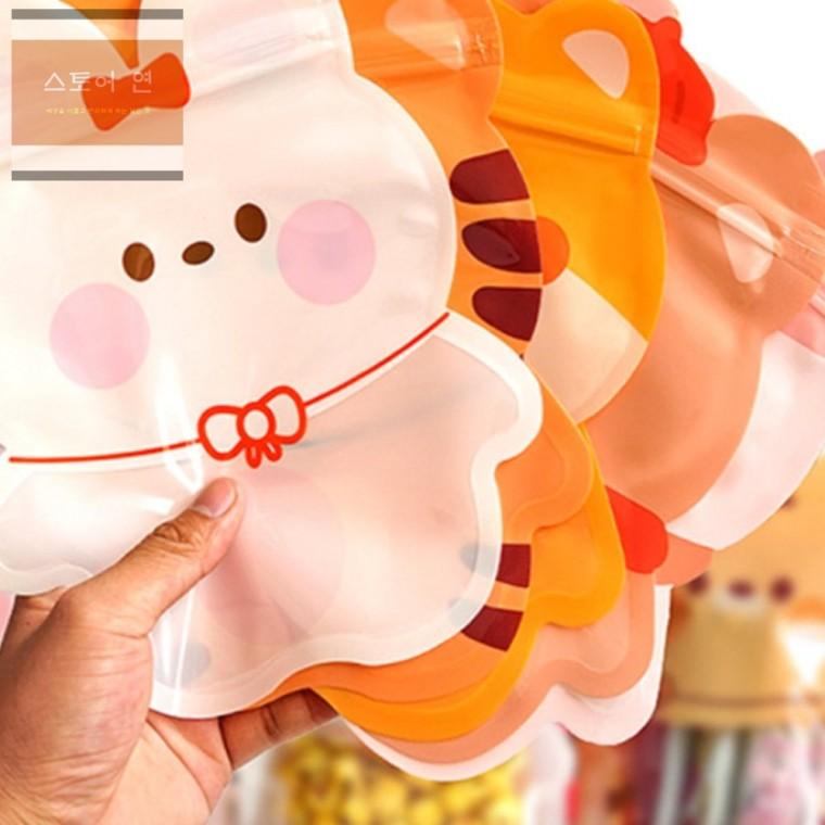 연은마트 스탠딩형 동물 캐릭터 지퍼백 방수파우치 캔디포장지퍼백