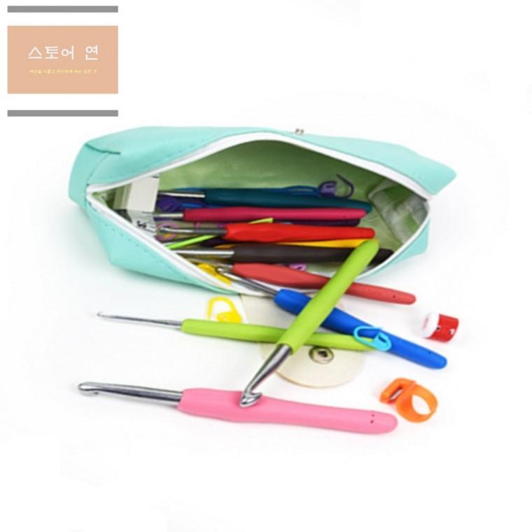 연은마트 필통형 뜨개질가방과 코바늘세트 공예 DIY