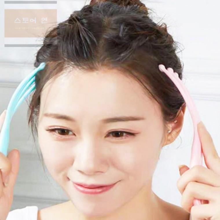 연은마트 휴대용 괄사형 마사지기 두피자극 시원한긁개