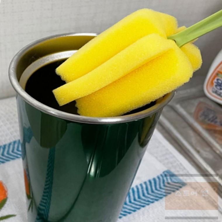 연은마트 병세척용 긴 스펀지 주방용품 병닦는세척솔