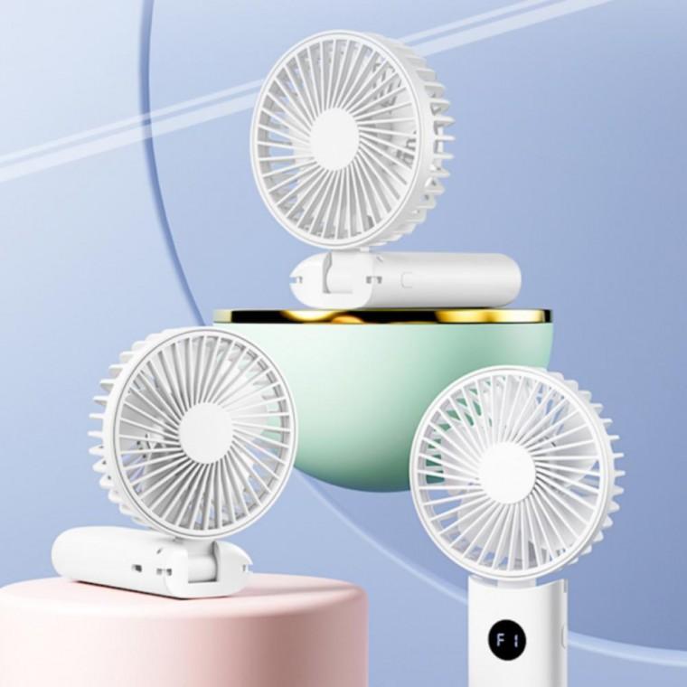 여행용 미니 접이식 목걸이 LCD 숫자 휴대용 선풍기