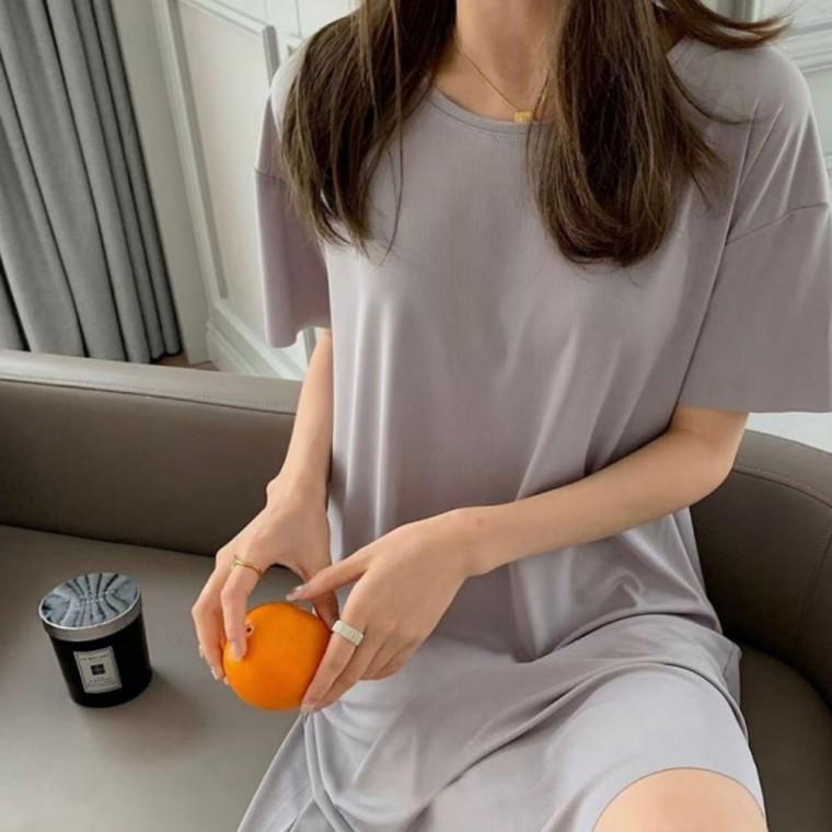 쿨링 여성 여름 냉감 잠옷 파자마 반팔 홈웨어 원피스