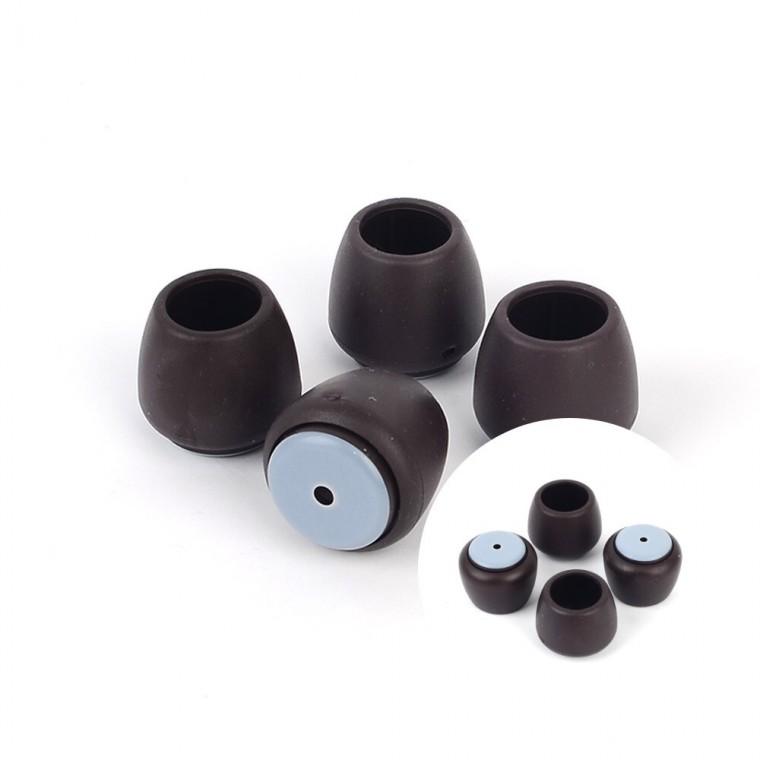 갈색 원형 테프론 의자캡 4P 식탁의자다리커버 의자발커버 의자끌림방지