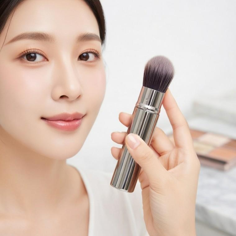 휴대용 파우더 브러시 메이크업 화장 페이스 케이스 붓 쉐딩
