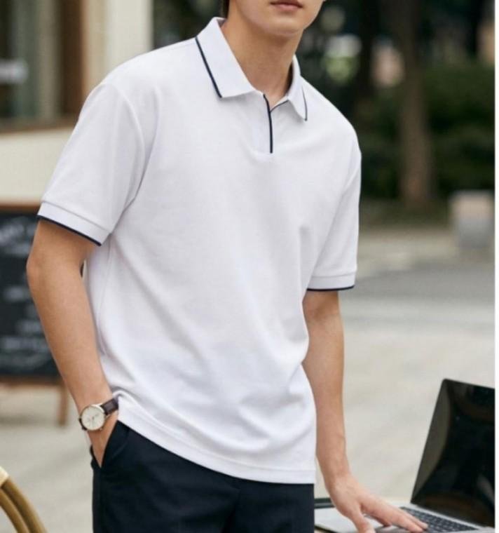 카라 쿨링 남성카라티 여름 메쉬 반팔티 티셔츠 무지 남성 쿨링티셔츠