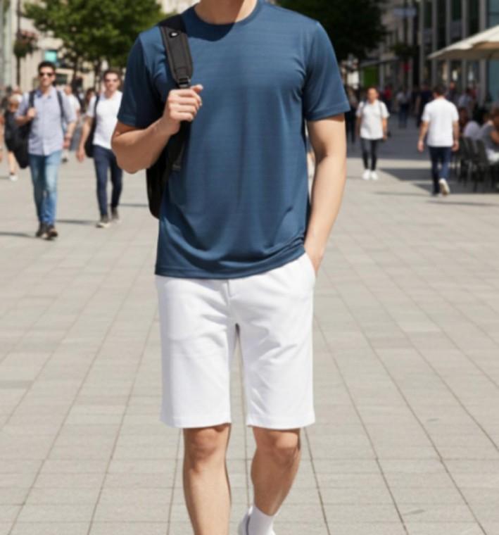 남녀공용 얇은 무지 쿨티셔츠 러닝티셔츠 반팔티 쿨링 브이넥티셔츠