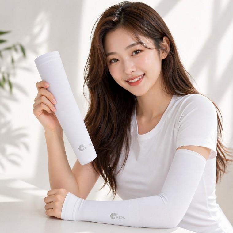 UV 차단 쿨토시 무봉제 손목 벤딩 화이트