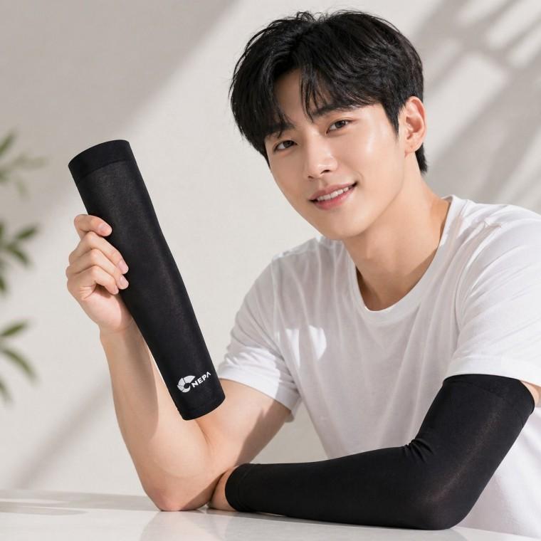 UV 차단 쿨토시 무봉제 손목 벤딩 블랙
