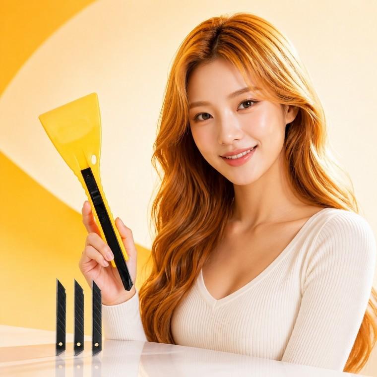 일체형 스크래퍼 도배칼 강화 칼날 3 개 포함