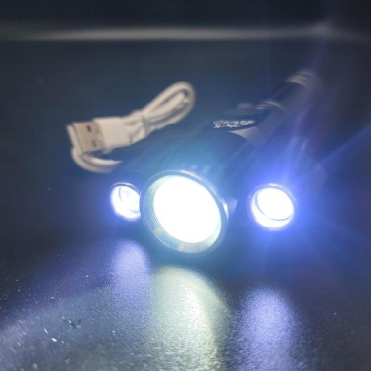 자전거 랜턴 3 방향 LED 조절 USB 충전식
