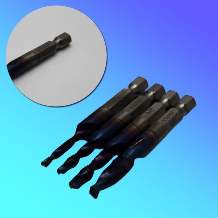 내구성 강한 블루 코팅 탭핑 드릴 비트 M4 0.7