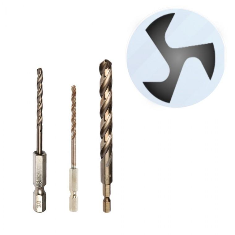 3 날 특수형상 센터링 육각 코발트 드릴 비트 5mm 1 개