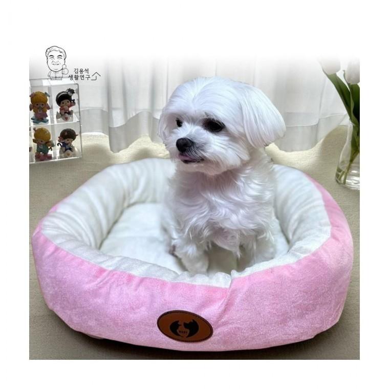 루미나D 쿠션 극세사 원형 강아지 고양이 애견 반려동물 생활 강아지 고양이용