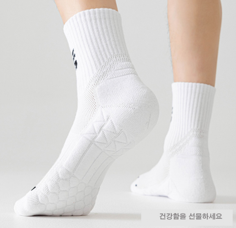 남자 스포츠 양말 골프 헬스 두꺼운 중목 남성 발목 보호용 등산 러닝 1set(3족)