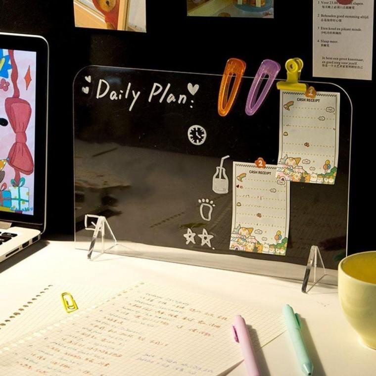 아크릴 메모 보드 가림막 투명 칠판 책상 데스크 보호판 칸막이 파티션 메모판 꾸미기